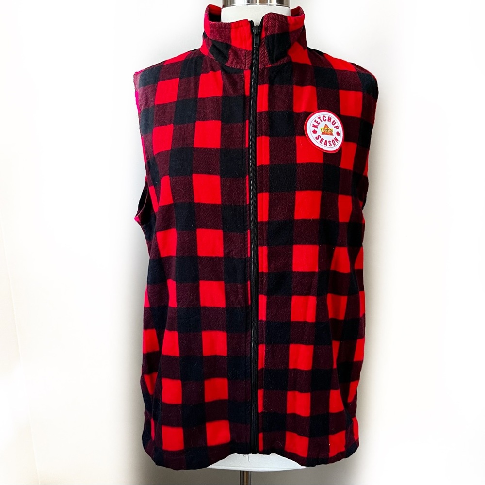 DORITOS buffalo plaid flannel vest medium men’s